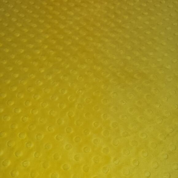 Soft Yellow Minky Dot Fabric 64 x 22" Polyester Plush Craft Sewing Baby Material - Picture 4 of 8